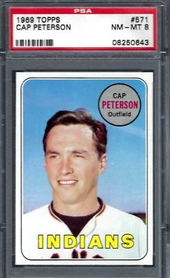 1969 Topps #571 PSA 8 Cap Peterson Indians 571 - Image 1 of 2
