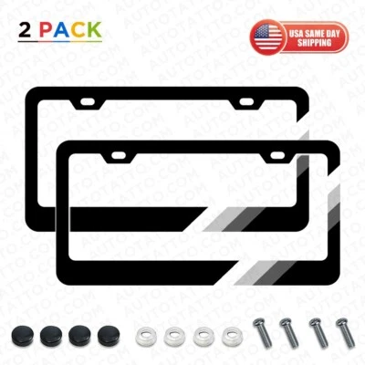2x Toyota TRD Tri-Color Sport 4x4 Front Rear License Plate Frame Cover Decorate - Image 1 of 4