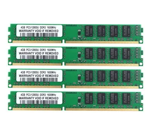 4X 4GB PC3-12800 1600MHz NonEcc 240pin DIMM Desktop Memory RAM Low Density 16GB - Picture 1 of 12