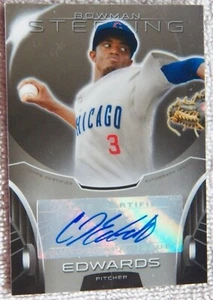 Chicago Cubs Carl Edwards Signed 2013 Bowman Sterling Auto Card - Bild 1 von 1