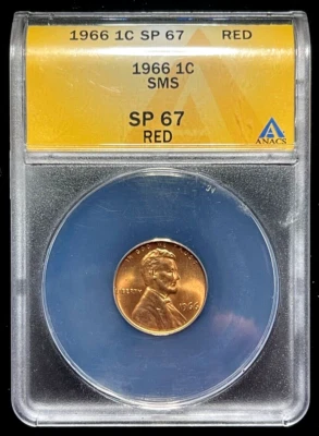 1966 SMS LINCOLN CENT ANACS SP67RD - Image 1 of 3