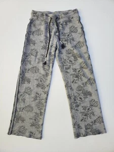 Mod O Doc Womens Wide Leg Cropped Lounge Pants XS Gray French Terry Floral Sweat - Picture 1 of 7
