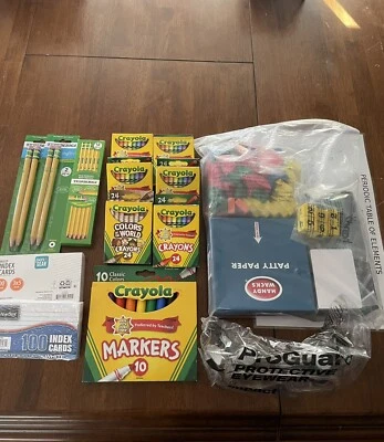 Lot Of Various School Supplies Crayola Crayons Index Cards Markers Brand New - Image 1 of 4