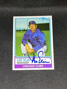 Lee Elia Chicago Cubs Manager Signed Auto 1983 Topps #456 ~ COA