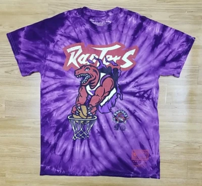 Рубашка мужская Mitchell Ness Toronto Raptors средний размер фиолетовая галстук краситель NBA графика ретро - Изображение 1 из 4