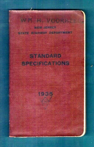 Rare Vintage Original 1935 New Jersey Highway Dept. STANDARD SPECIFICATIONS BOOK - Picture 1 of 3