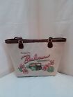 Brahmin Pipa Collection Canvas Vintage Logo Print Brooke Tote Bag New With Tags