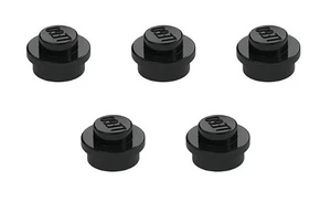 5 New LEGO Black 1x1 Round Plates 6141 rounded circle stud rock coal - Picture 1 of 6