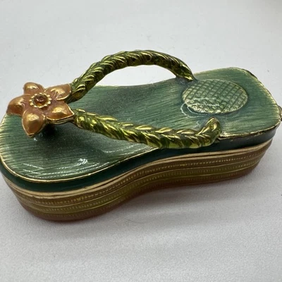 MONET Flip Flop Collectible Enamel Keepsake Trinket Box - Image 1 of 4