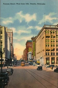 Postcard Farnam Street Omaha NE Street View PA111 - Picture 1 of 2