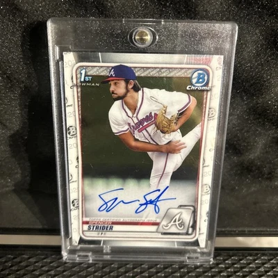 2020 Bowman Draft - Chrome Draft Picks Autographs Spencer Strider (AU, RC)  - Image 1 of 2
