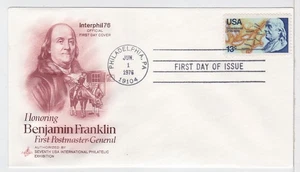TurtlesTradingPost- Benjamin Franklin - 1976  #1690  FDC - Artcraft  Hand Cancel - Picture 1 of 1