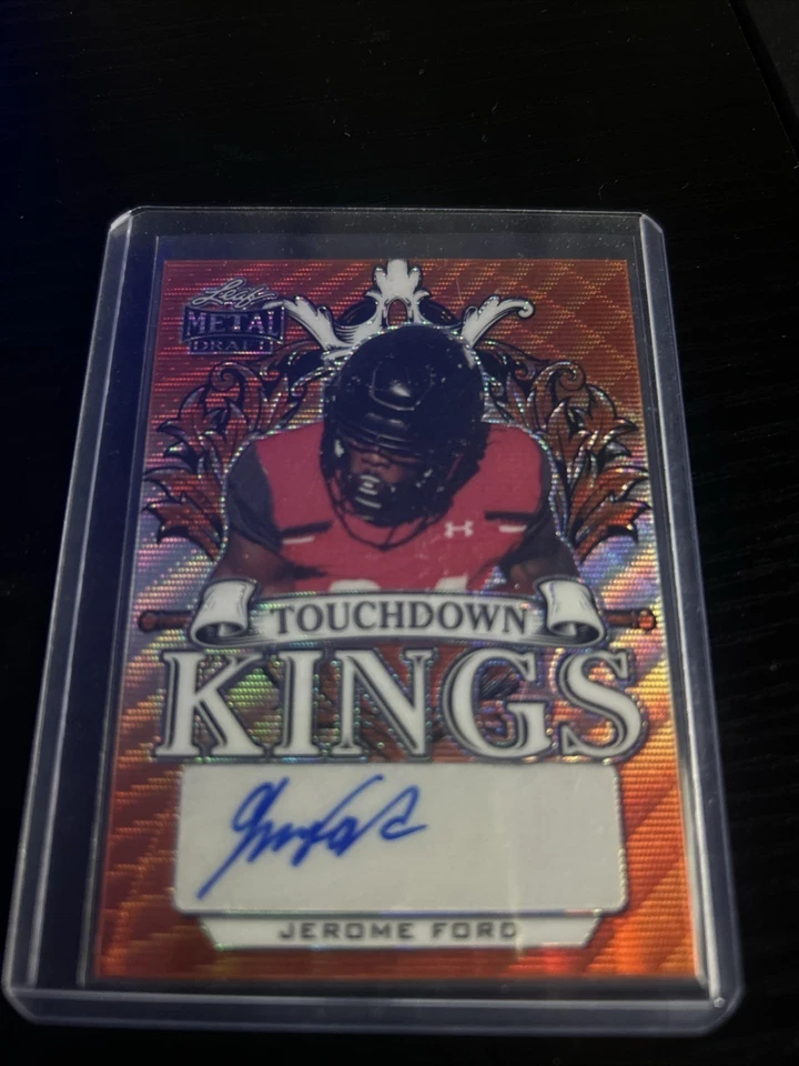2022 Leaf Metal Draft Jerome Ford Rookie Touchdown Kings Snake Skin Auto /5 - Image 1 of 2