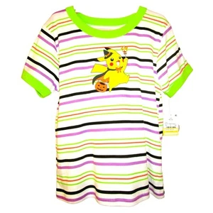 Pokemon Girl's T-Shirt Halloween Themed Multi-Color Stripes Applique Size XL 14 - Picture 1 of 3