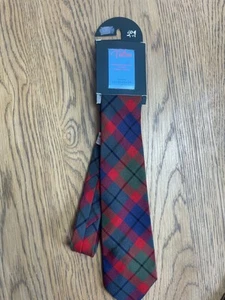 Lochcarron Edinburgh Military Tattoo Jubilee Tartan Woollen Red And Blue Tie - Picture 1 of 8