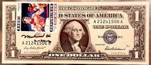 MUHAMMAD ALI Autograph (JSA) Authenticated Old Blue $1 Dollar Bill - Picture 1 of 4