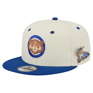 Men's New Era Cream Chicago Cubs Mascot Pin 9FIFTY Snapback Hat - Picture 1 of 5