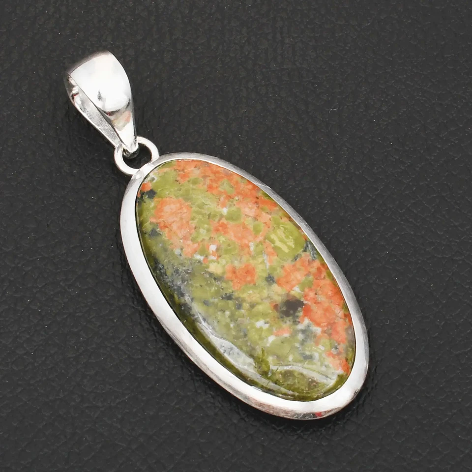 Joyería colgante étnica hecha a mano de piedras preciosas Unakita para Navidad 2,36" AP-38603 Foto 1 de 1