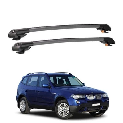 Roof Racks for BMW X3 SUV E83 (2004–2010) Lockable Cross Bars 2 pcs Gray - Image 1 of 4