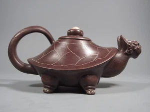 Very Fine China Chinese Yixing Pottery Turtle shape Signed Teapot ca. 20th c - Picture 1 of 12