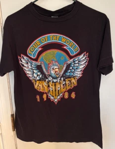 Vintage Van Halen Tour of The World 1984 Thed by Anvil T-shirt Size Large L VTG - Picture 1 of 5