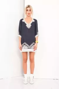 Coop By trelise cooper Silk kaftan dress Size 16 navy white trim summer holiday - Picture 1 of 8
