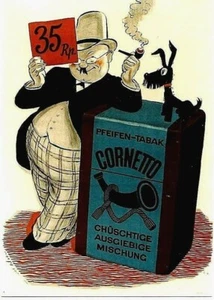 Póster original de colección CORNETTO PIPA TABACO Y PERRO 1938 - Imagen 1 de 1
