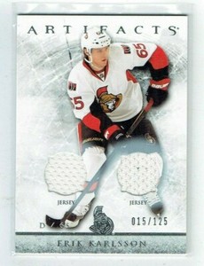 12-13 UD Upper Deck Artifacts  Erik Karlsson  /125  Dual Jerseys  