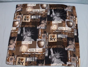 KENNETH COLE Semi Sheer SILK Square NEW YORK CITY ICON PRINT Scarf/Hair Tie - Picture 1 of 4