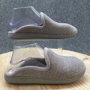 Dearfoams Slippers Womens 7-8 Mules Slip On Flats 21810 Gray Fabric Closed Toe - Picture 1 of 12