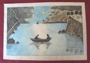 1920s ANTIQUE RUSSIAN WATERCOLOR PAINTING ON CARDBOARD SIGNED - Picture 1 of 9