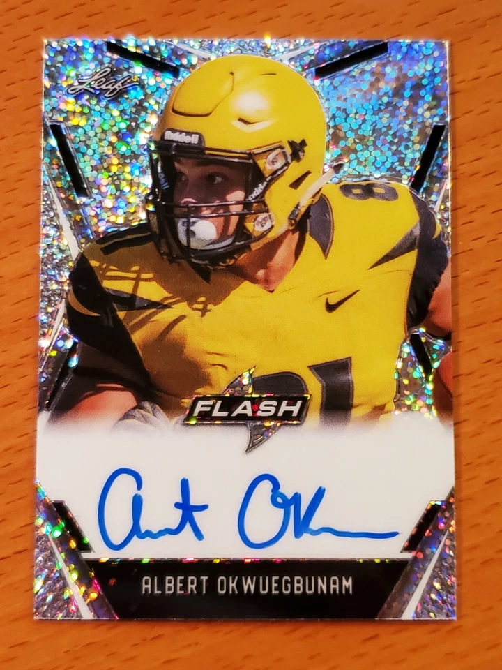 2020 Leaf Flash Autographs Portrait #PAAO2 Albert Okwuegbunam Missouri Rookie TE - Image 1 of 2