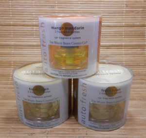 (3) White Barn Co. Auto Fresh Car Fragrance Refills Mango Mandarin & Fresh Linen - Picture 1 of 7