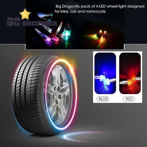 4pcs/set LED Car Bike Wheel Tyre Decor Bulb Light Tire Air Valve Dust Caps A3US - Picture 1 of 28