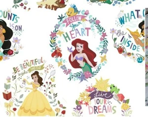 1MTR. LITTLE JOHNNY DISNEY PRINCESS LOVE HEARTS 100 % cotton Fabric.. 60 W