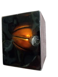 Decorazione Basket Decorazione Natalizia NUOVA Scatola Tonda Vetro Palla Arancione Nero - Foto 1 di 4