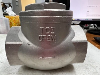 👀 NEW 2-1/2" SWINGING GATE CHECK VALVE CF8M V-145 / 21/2-200 - Image 1 of 4