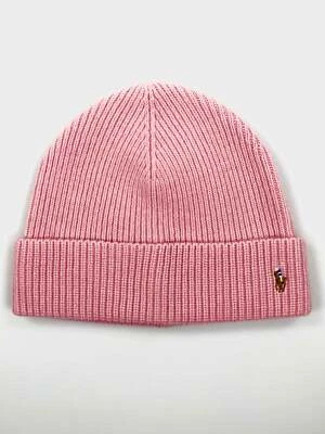 NUEVO CON ETIQUETAS GORRO POLO RALPH LAUREN FIRMA PONY CARMEL ROSA MEZCLA LANA Foto 1 de 2