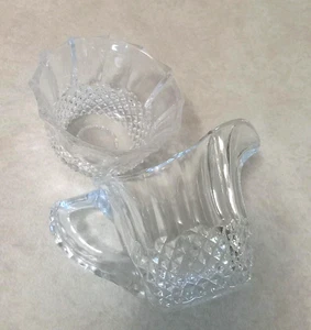Vitrina de cristal vintage crema y azúcar 1982 24% juego de cristal de plomo - Imagen 1 de 7