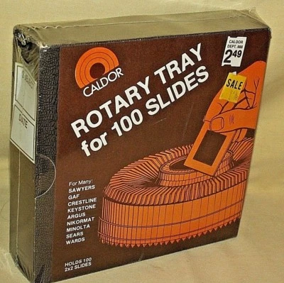ROTARY TRAY 100 SLIDES CALDOR 2X2 SUBJECT DATE CATALOGING NOS NEW SEALED. - Image 1 of 4