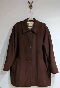 Vintage Aquascutum Soft Wool Angora Camel Coat Brown Size Large UK 14 Lined - Bild 1 von 18