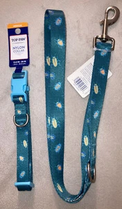 Top Paw Nylon Blue Bugs Dog Collar (M) w/Matching Leash (4ft) - Picture 1 of 4