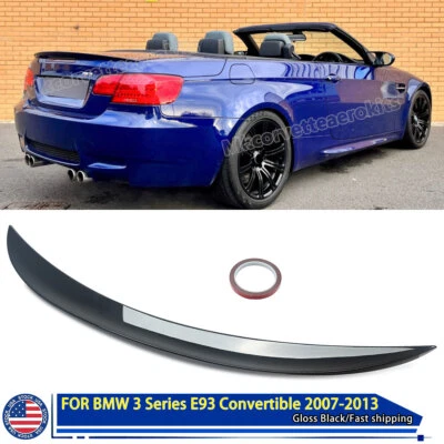 For 2007-2014 BMW 3Series E93 Convertible M3  Rear Spoiler Trunk Lid Gloss Black Foto 1 de 4
