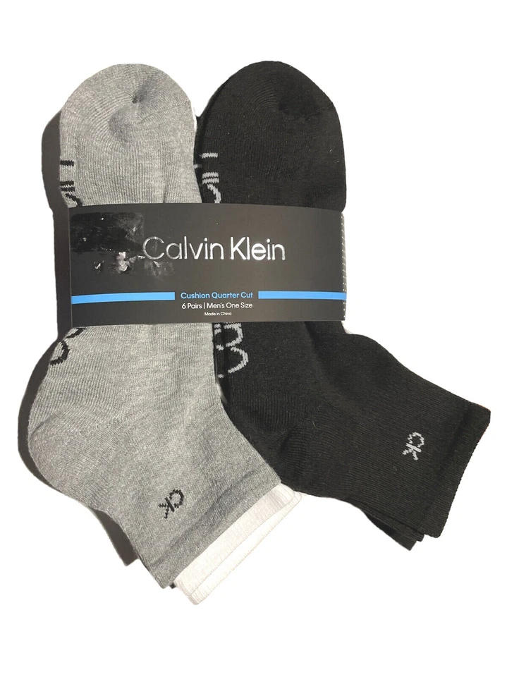 Calvin Klein 6 pares de calcetines de corte cuarto de cojín para hombre ASSRTD colores/estilos EE. UU. 7-12 Foto 1 de 1