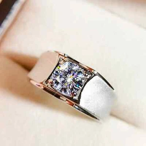 1.20 Ct Round Cut Moissanite Solitaire Engagement Ring In 14k White Gold Plated - Picture 1 of 4