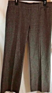 H & M Tweed Womens Sz 12 Brown Pants Career Business - Picture 1 of 5