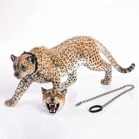 1/6 jaguar model simulation leopard double-headed carved animal resin ornaments Cover
