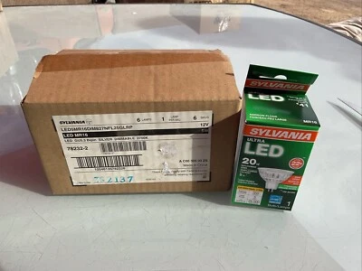 New In Box Lot (6) Sylvania LED MR16 Dimmable 827 NFL25 GLRP 5W Watt 29W Watt - Image 1 of 3