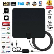 HDTV Antenna for 4K 1080p VHF UHF w/ Amplifier Signal Booster & 13ft Coax Cable