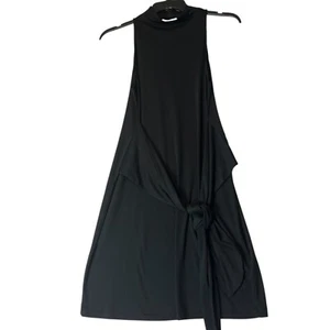 Vince Women's M Sleeveless Mock Neck Tie Front Dress Pima Cotton Comfy Casual - Picture 1 of 6
